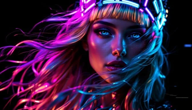 赏金女王赛博朋克霓虹女王主视觉形象