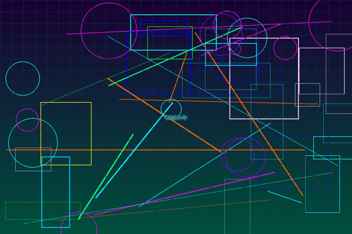 霓虹扑克赛博朋克筹码和骰子